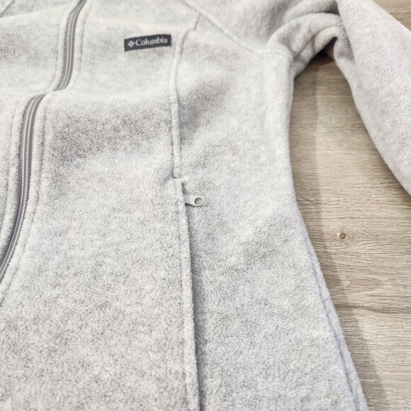 Columbia Light Grey Full Zip Long Sleeve Fleece Jacket Women's Size M - Picture 9 of 13
